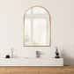Benoni 24" Classic Domed Bathroom/Vanity Brushed Gold Aluminum Framed Wall Mirror