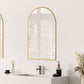 Benoni 24" Classic Domed Bathroom/Vanity Brushed Gold Aluminum Framed Wall Mirror
