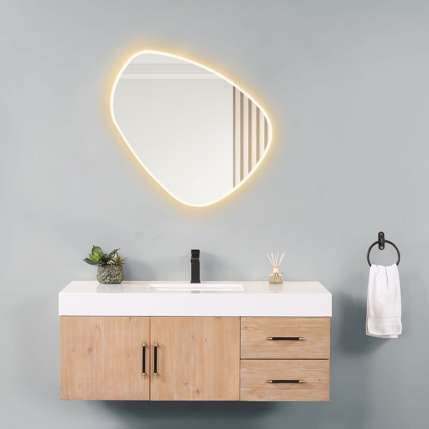 Rasso Novelty
 32" Frameless Modern Bathroom/Vanity LED Lighted Wall Mirror