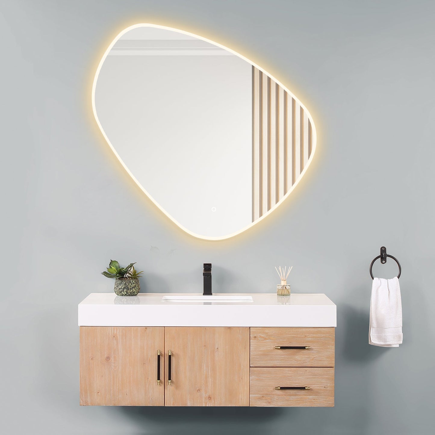 Rasso Novelty
 47" Frameless Modern Bathroom/Vanity LED Lighted Wall Mirror