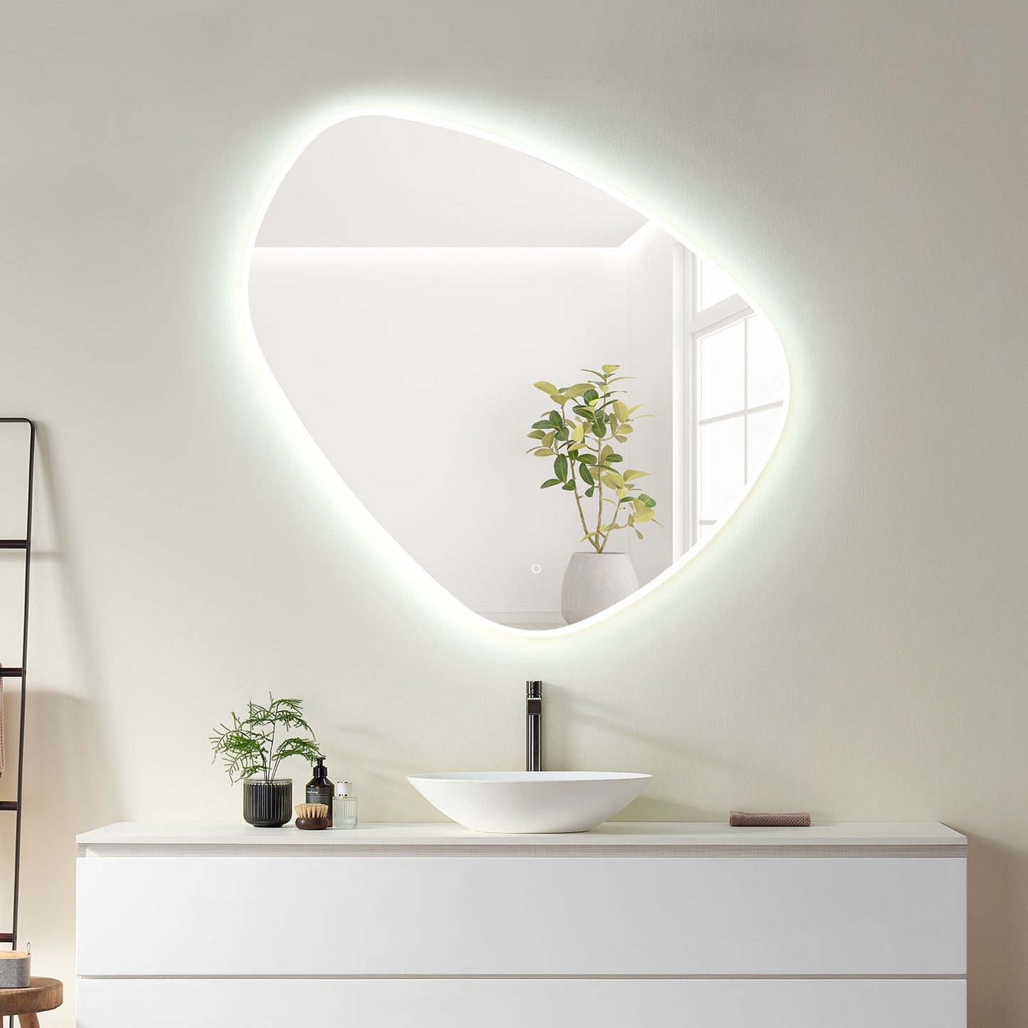 Rasso Novelty 47" Frameless Modern Bathroom/Vanity LED Lighted Wall Mirror
