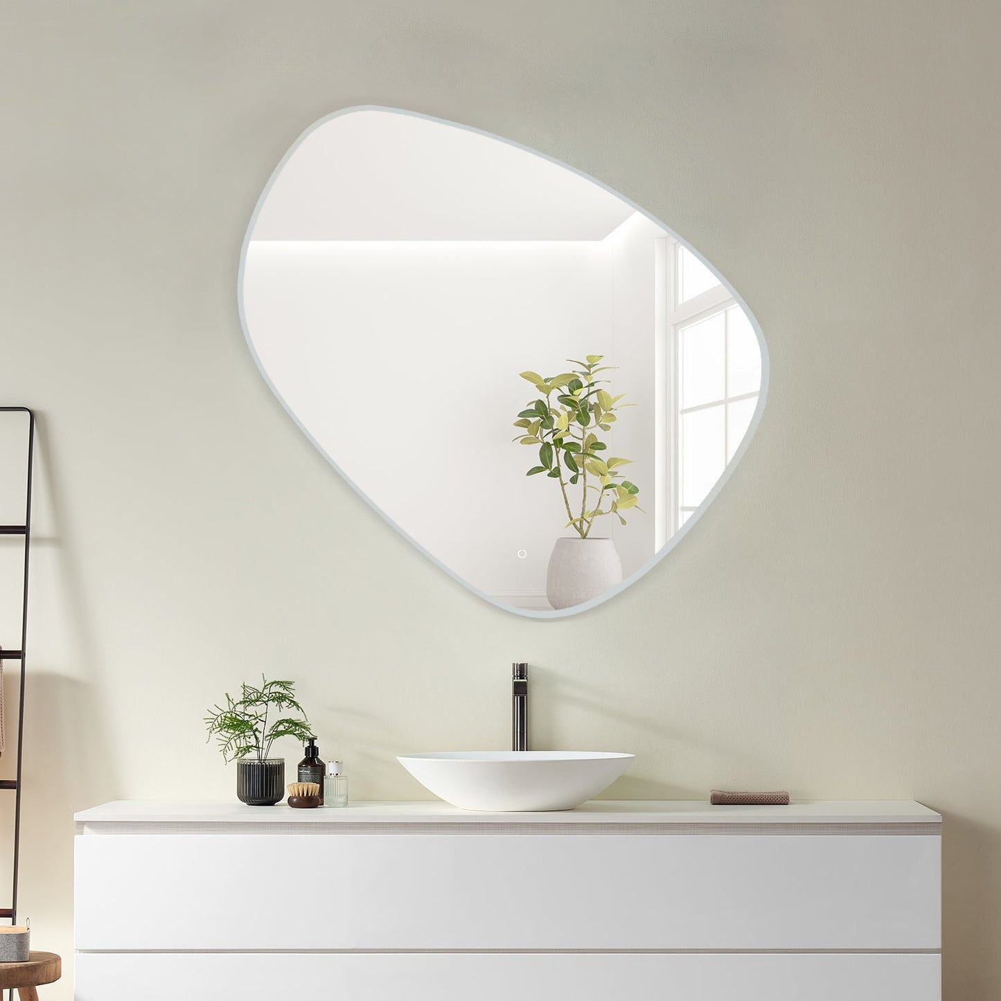 Rasso Novelty 47" Frameless Modern Bathroom/Vanity LED Lighted Wall Mirror