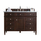 Brittany 48" Single Vanity, Burnished Mahogany w/ 3 CM Arctic Fall Solid Surface Top