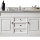 Brookfield 60" Single Vanity, Bright White w/ 3 CM Carrara Marble Top