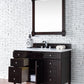 Brittany 48" Single Vanity, Burnished Mahogany w/ 3 CM White Zeus Quartz Top