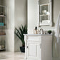 Brookfield 26" Single Vanity, Bright White w/ 3 CM Carrara Marble Top