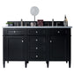 Brittany 60" Double Vanity, Black Onyx w/ 3 CM Arctic Fall Solid Surface Top