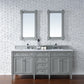 Brittany 72" Double Vanity, Urban Gray w/ 3 CM White Zeus Quartz Top