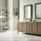 Chicago 72" Double Vanity, Whitewashed Walnut w/ 3 CM Arctic Fall Solid Surface Top