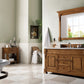 Brookfield 60" Single Vanity, Country Oak w/ 3 CM Carrara Marble Top