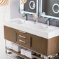 Columbia 59" Double Vanity, Latte Oak w/ Glossy White Composite Stone Top