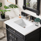 Brittany 30" Single Vanity, Black Onyx, w/ 3 CM White Zeus Quartz Top