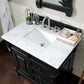 Brookfield 36" Single Vanity, Antique Black w/ 3 CM Carrara Marble Top