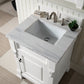 Brookfield 26" Single Vanity, Bright White w/ 3 CM Arctic Fall Solid Surface Top