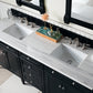 Brittany 72" Double Vanity, Black Onyx w/ 3 CM Arctic Fall Solid Surface Top