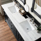 Brookfield 72" Double Vanity, Antique Black w/ 3 CM Arctic Fall Solid Surface Top