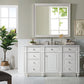 Bristol 60" Single Vanity, Bright White w/ 3 CM Arctic Fall Solid Surface Top