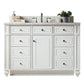 Bristol 48" Single Vanity, Bright White w/ 3 CM Carrara Marble Top