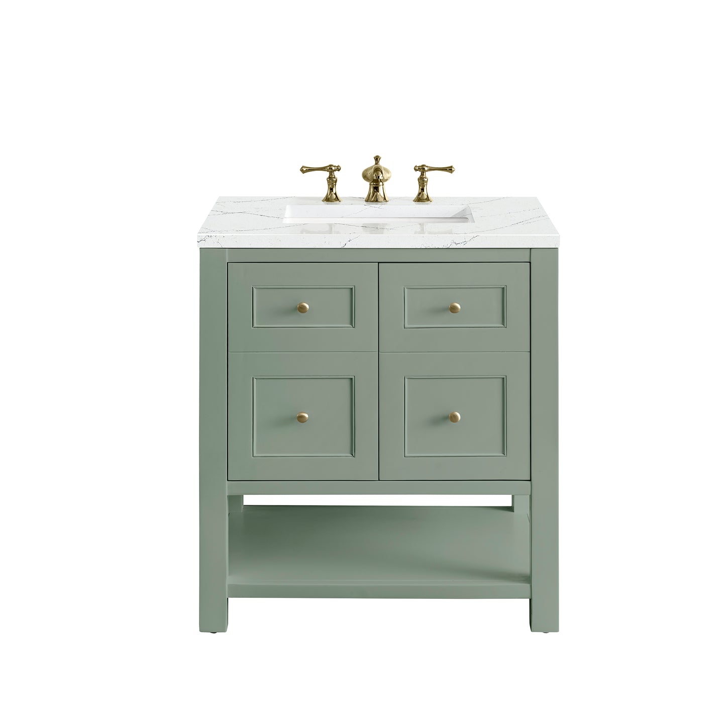 Breckenridge 30" Single Vanity, Smokey Celadon w/ 3 CM Ethereal Noctis Top