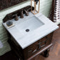 Balmoral 26" Single Vanity, Antique Walnut w/ 3 CM Arctic Fall Solid Surface Top