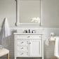 Brittany 36" Single Vanity, Bright White w/ 3 CM Eternal Marfil Quartz Top