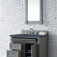 Brittany 36" Single Vanity, Urban Gray w/ 3 CM Charcoal Soapstone Quartz Top