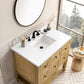 Breckenridge 36" Single Vanity, Light Natural Oak w/ 3 CM White Zeus Top