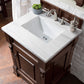 Brookfield 26" Single Vanity, Burnished Mahogany w/ 3 CM Arctic Fall Solid Surface Top