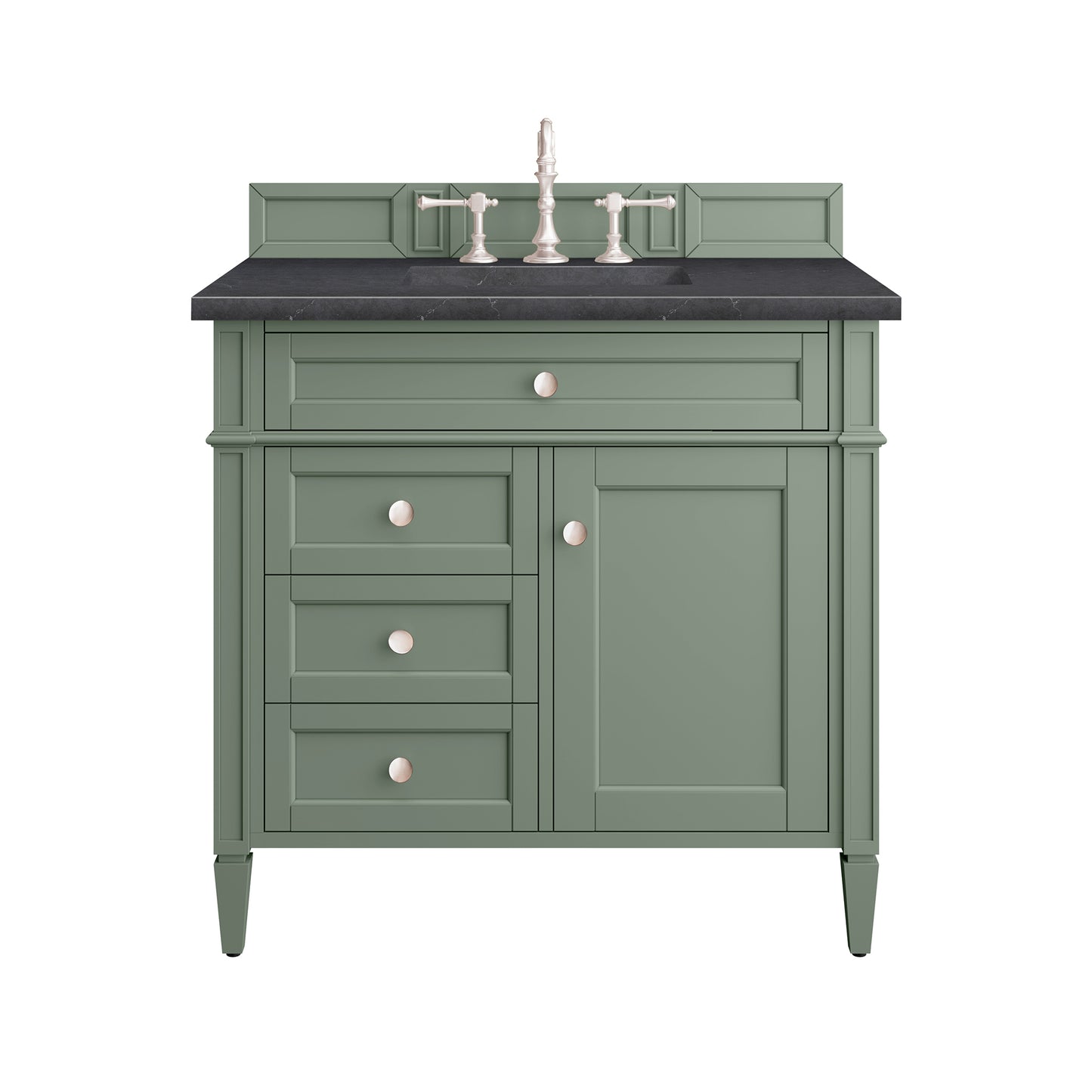 Brittany 36" Single Vanity, Smokey Celadon w/ 3 CM Charcoal Soapstone Top