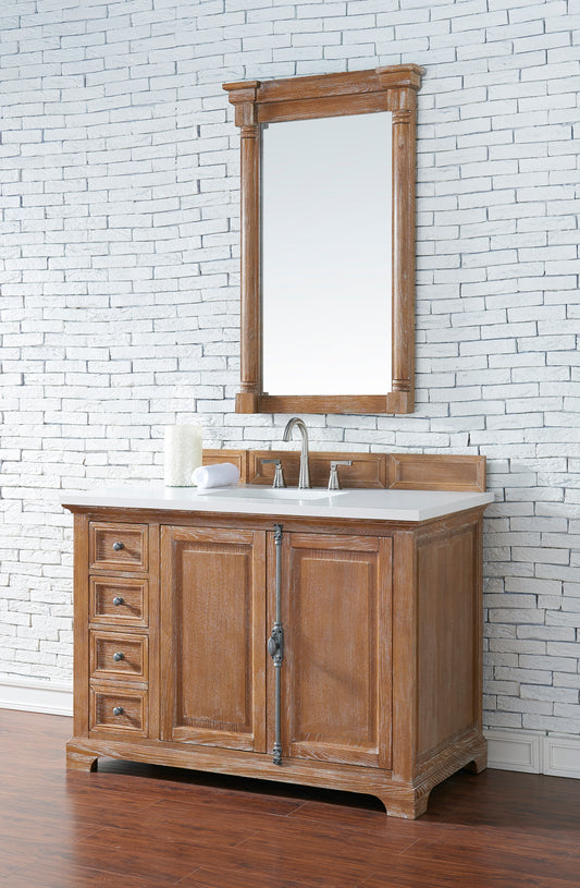 Providence 48" Single Vanity, Driftwood w/ 3 CM White Zeus Quartz Top