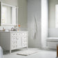 Brittany 48" Single Vanity, Bright White w/ 3 CM Ethereal Noctis Quartz Top