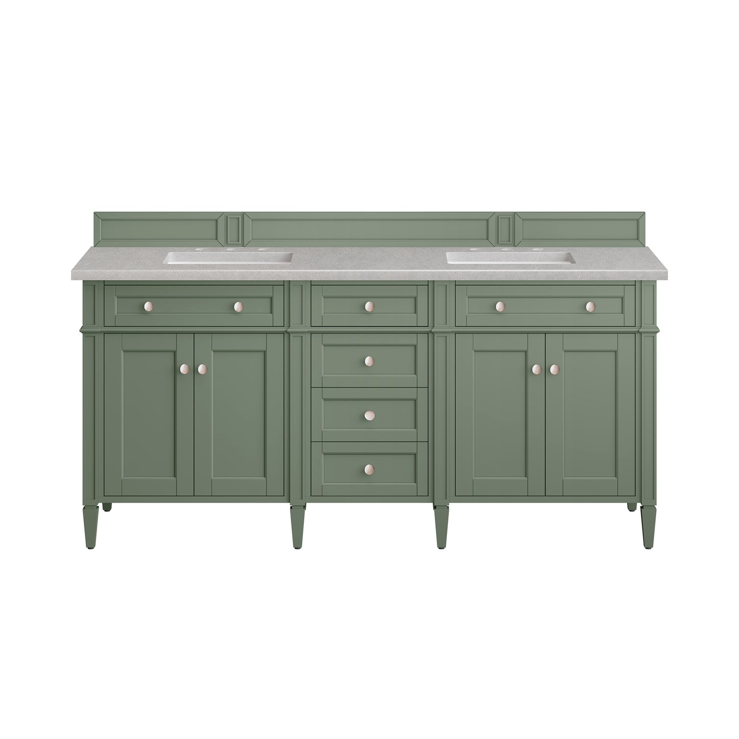 Brittany 72" Double Vanity, Smokey Celadon w/ 3 CM Eternal Serena Top