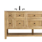 Breckenridge 72" Double Vanity, Light Natural Oak w/ 3 CM White Zeus Top