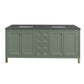 Chicago 72" Double Vanity, Smokey Celadon w/ 3 CM Charcoal Soapstone Top