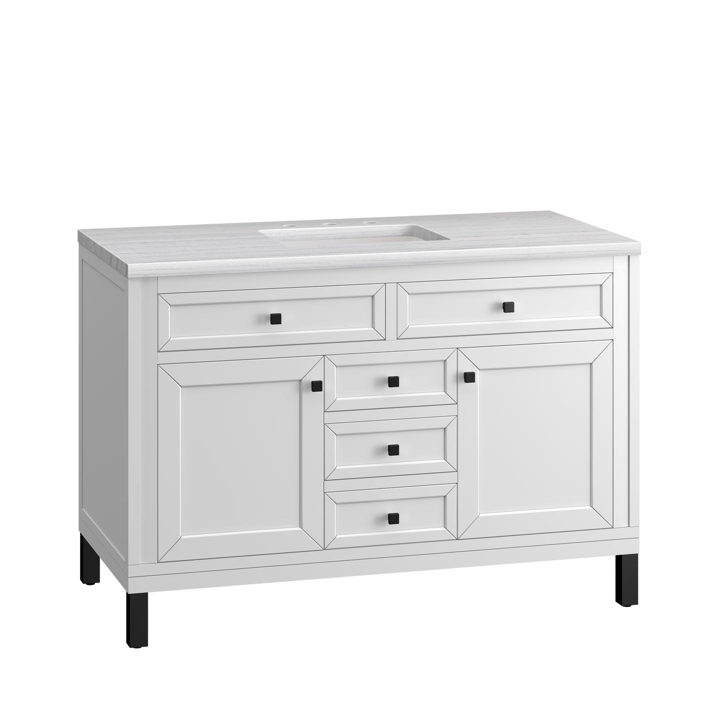 Chicago 48" Single Vanity, Glossy White w/ 3 CM Arctic Fall Top