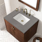 Amberly 30" Single Vanity, Mid-Century Walnut w/ 3 CM Grey Expo Top