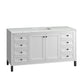 Chicago 60" Single Vanity, Glossy White w/ 3 CM Ethereal Noctis Top