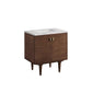 Amberly 30" Single Vanity, Mid-Century Walnut w/ 3 CM Eternal Jasmine Pearl Top