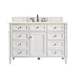 Brittany 48" Single Vanity, Bright White w/ 3 CM Eternal Marfil Quartz Top