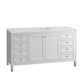 Chicago 60" Single Vanity, Glossy White w/ 3 CM Ethereal Noctis Top