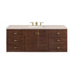 Amberly 60" Single Vanity, Mid-Century Walnut w/ 3 CM Eternal Marfil Top