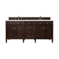 Brittany 72" Double Vanity, Burnished Mahogany w/ 3 CM Ethereal Noctis Quartz Top