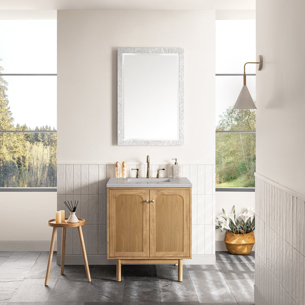 Laurent 30 Single Vanity, Light Natural Oak w/ 3 CM Eternal Serena Top