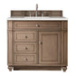 Bristol 36" Single Vanity, Whitewashed Walnut w/ 3 CM Eternal Serena Quartz Top