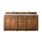 Bristol 72" Double Vanity, Saddle Brown w/ 3 CM Eternal Jasmine Pearl Quartz Top