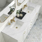 Chicago 72" Double Vanity, Glossy White w/ 3 CM Ethereal Noctis Top