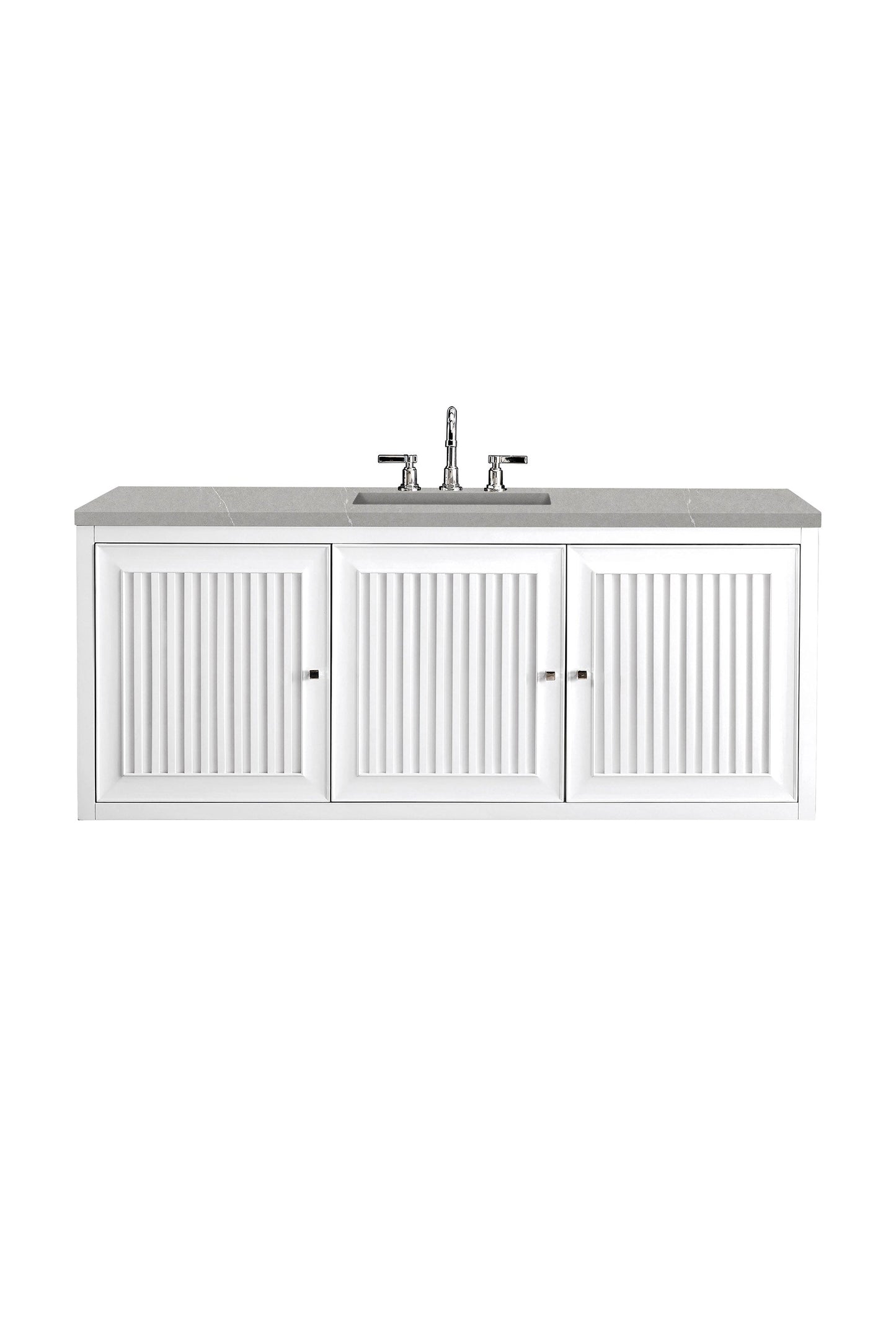 Athens 60" Single Vanity, Glossy White w/ 3 CM Eternal Serena Top