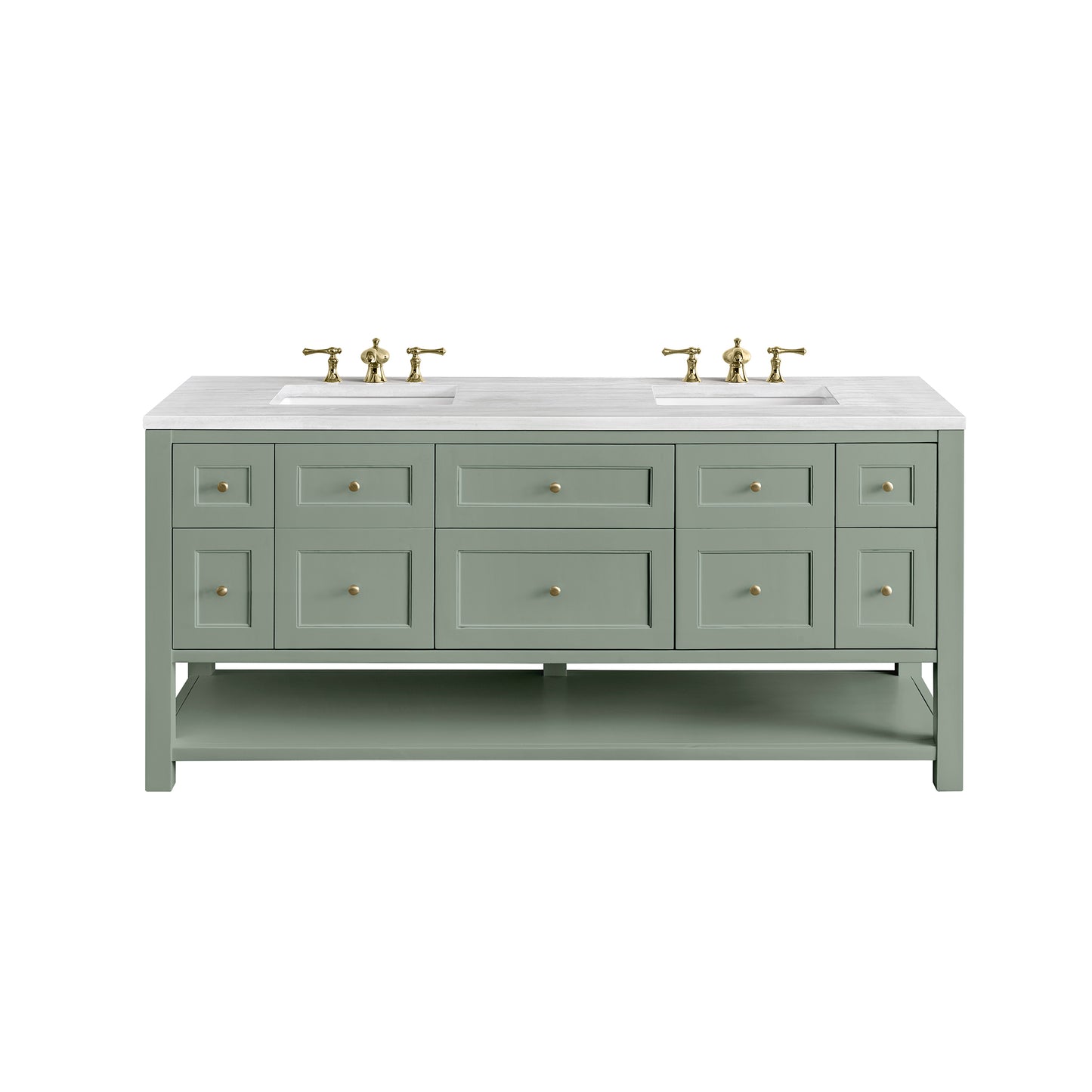 Breckenridge 72" Double Vanity, Smokey Celadon w/ 3 CM Arctic Fall Top