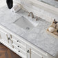 Brookfield 60" Single Vanity, Bright White w/ 3 CM Carrara Marble Top