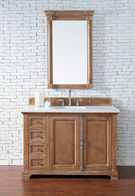 Providence 48" Single Vanity, Driftwood w/ 3 CM White Zeus Quartz Top